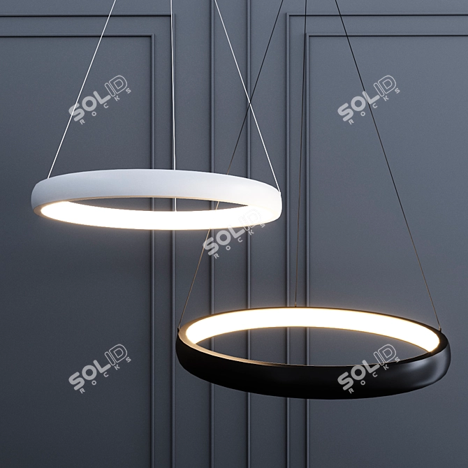 Modern Metal Albi Pendant Set 3D model image 1