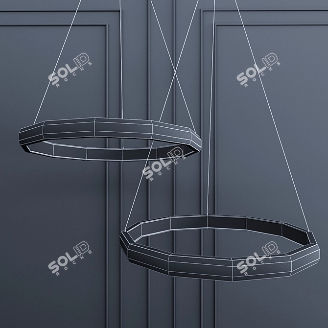 Modern Metal Albi Pendant Set 3D model image 2