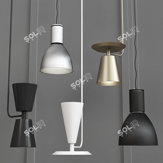 Elegant Pendant Collection 3D model image 1