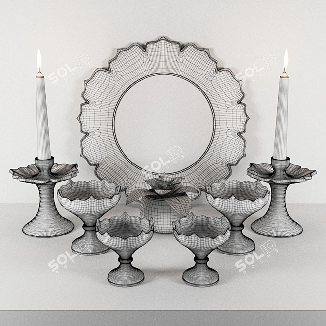 Persian Handcraft Decorative Set 3D model image 3