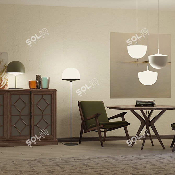 Elegant Cheshire Floor Lamp 3D model image 2