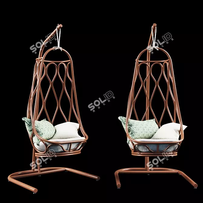 Nautical Swinging Chair: Perfect for Outdoor Relaxation 3D model image 1