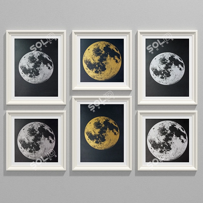 Modern Moon Art Collection 3D model image 2