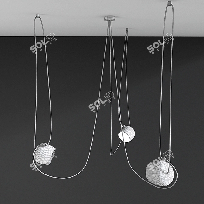 Bronze Aim 3 Pendant Lighting 3D model image 2