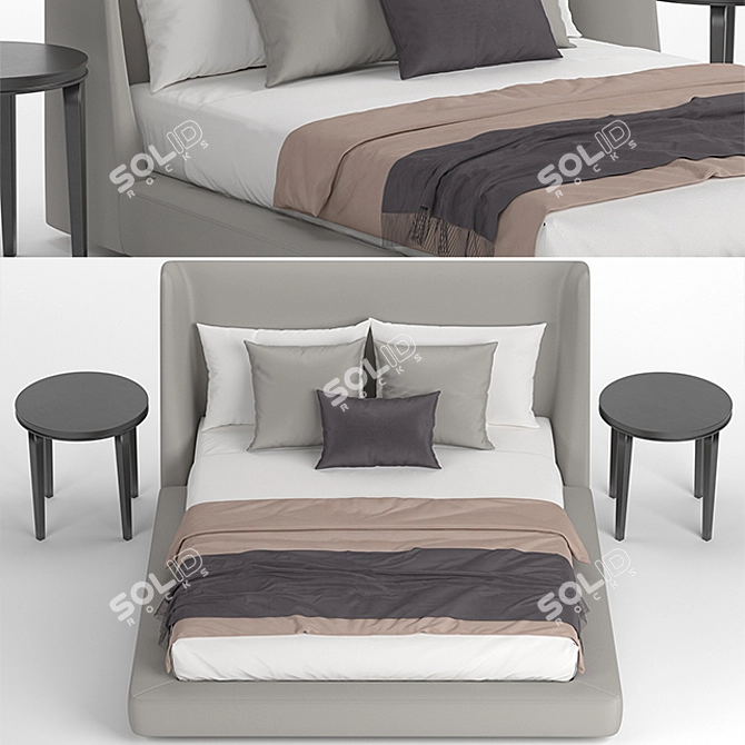 Sleek Midnight Bed - 3DMax 2014 Files 3D model image 2