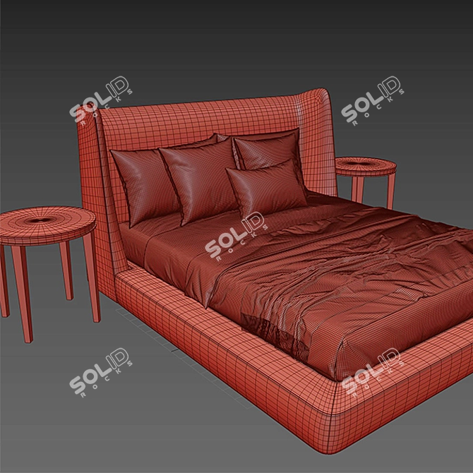 Sleek Midnight Bed - 3DMax 2014 Files 3D model image 3