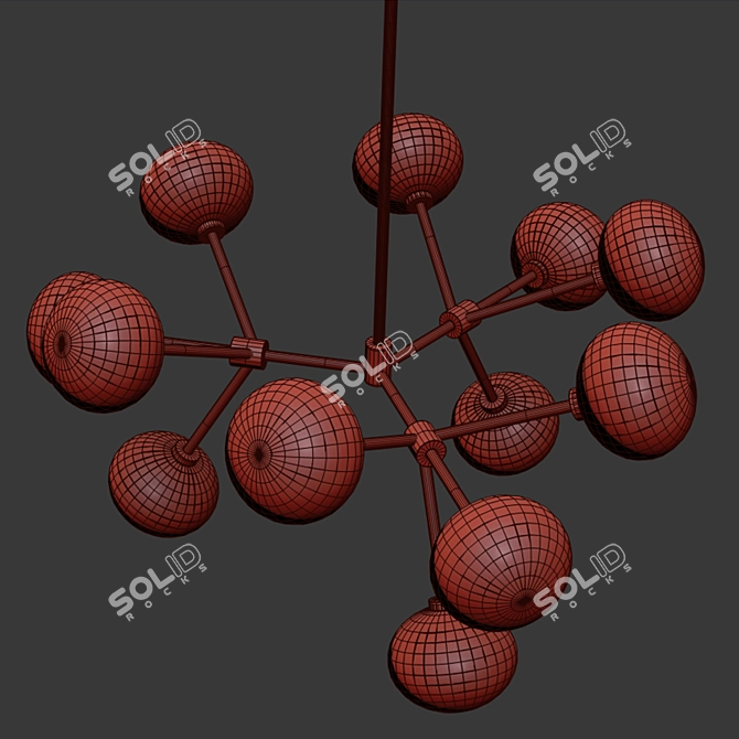 Modern Glass Double Globe Pendant 3D model image 2