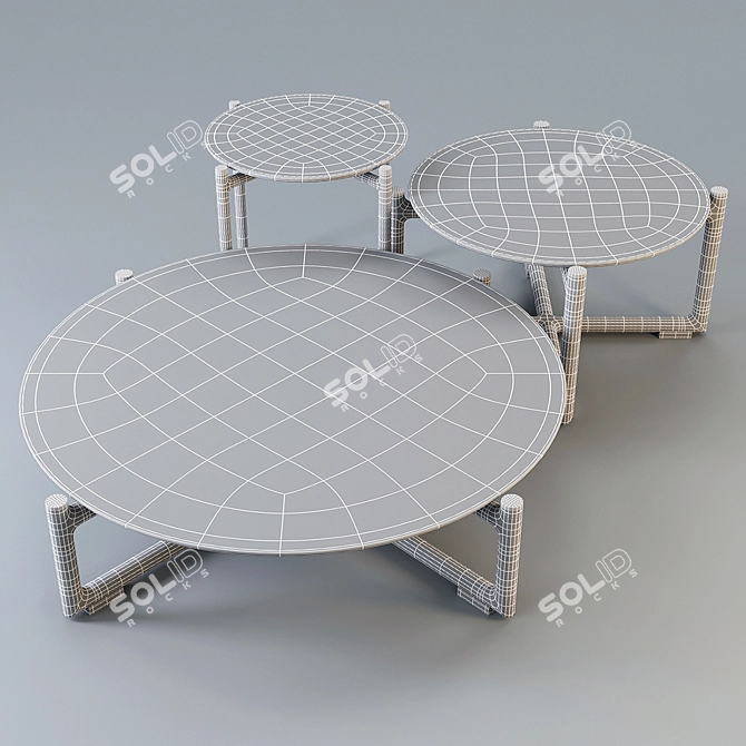 Elegant Wood and Marble Coffee Table - Mood by Flexform 3D model image 3