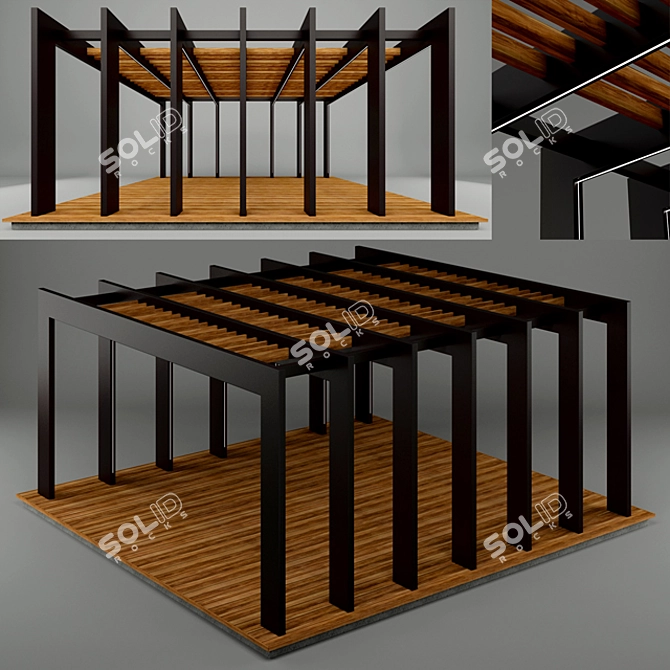 Spacious Arbor Gazebo 3D model image 1