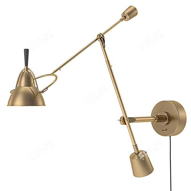 RH Counterpoise Swing-Arm Sconce - Realistic Model 3D model image 1