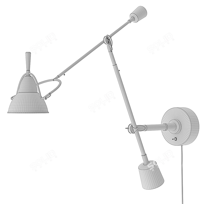 RH Counterpoise Swing-Arm Sconce - Realistic Model 3D model image 3