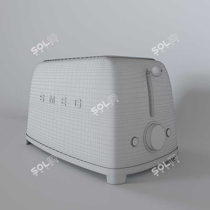 Sleek SMEG TSF01BLEU Toaster 3D model image 3