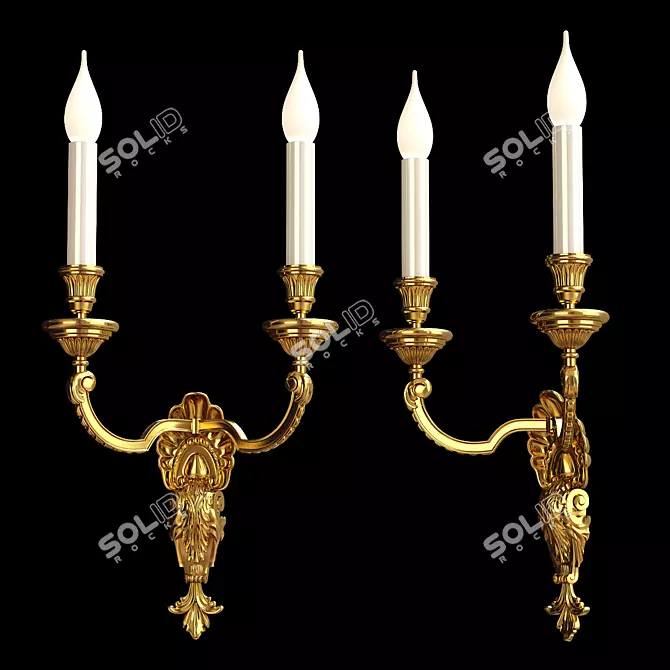 Elegant French Wall Lamp 3D model image 1