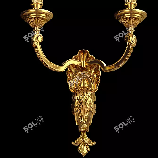 Elegant French Wall Lamp 3D model image 2