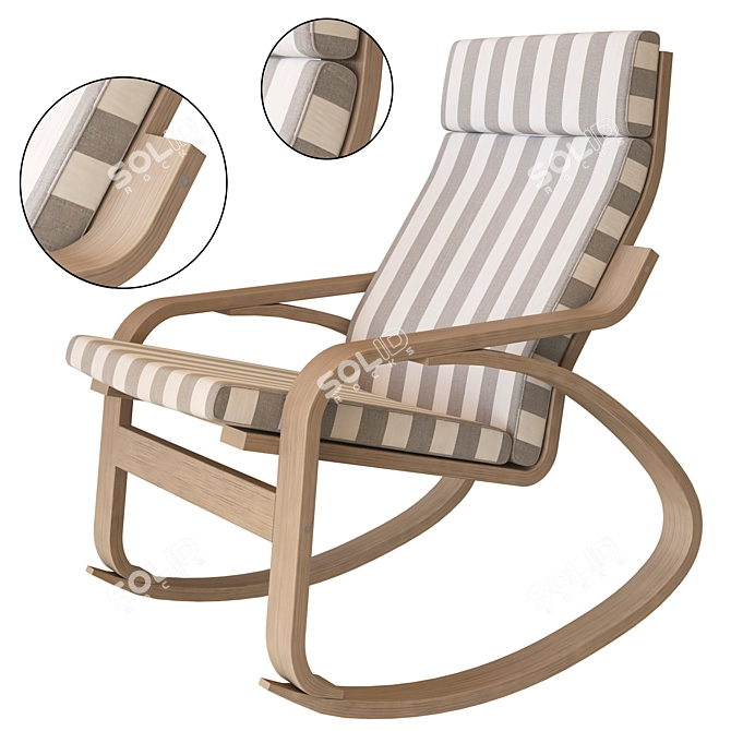 Title: Poang Rocking Chair: Modern Comfort 3D model image 1