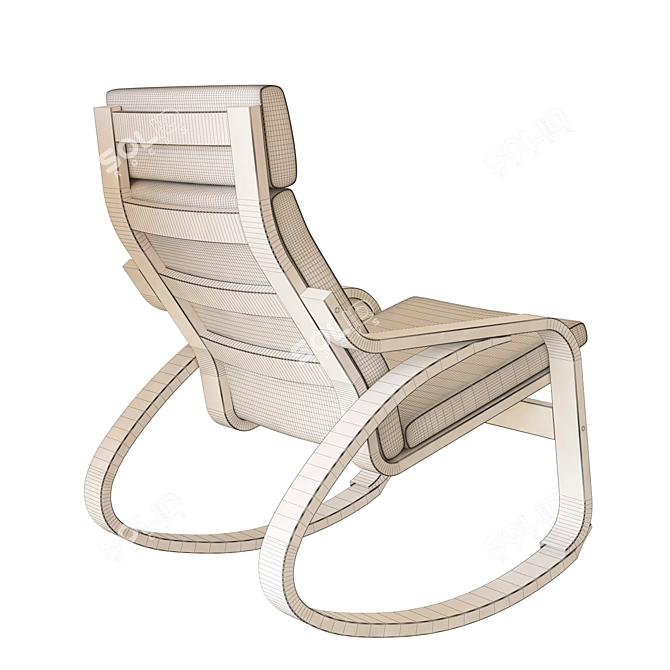 Title: Poang Rocking Chair: Modern Comfort 3D model image 3