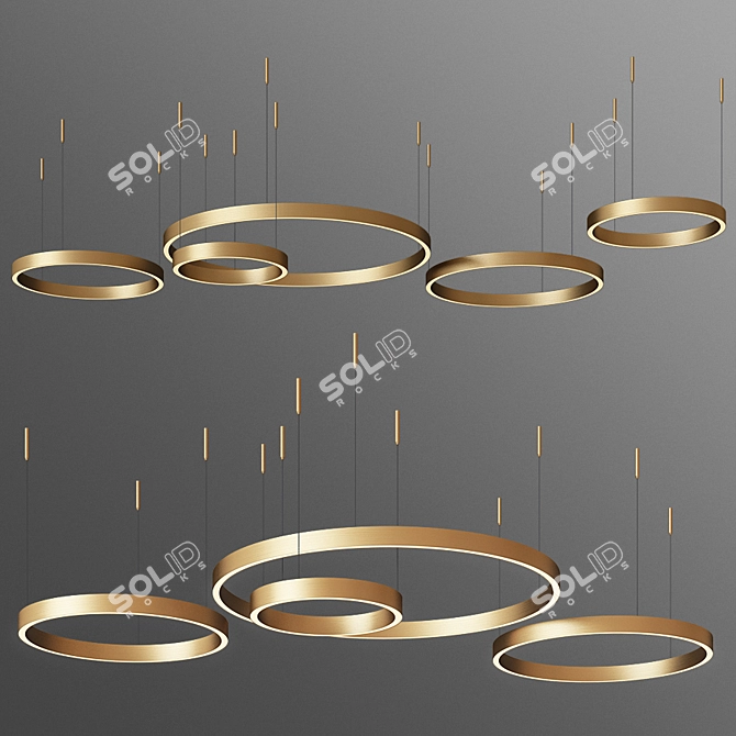 Sleek Brass Henge Ring Light 3D model image 1