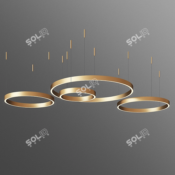 Sleek Brass Henge Ring Light 3D model image 2