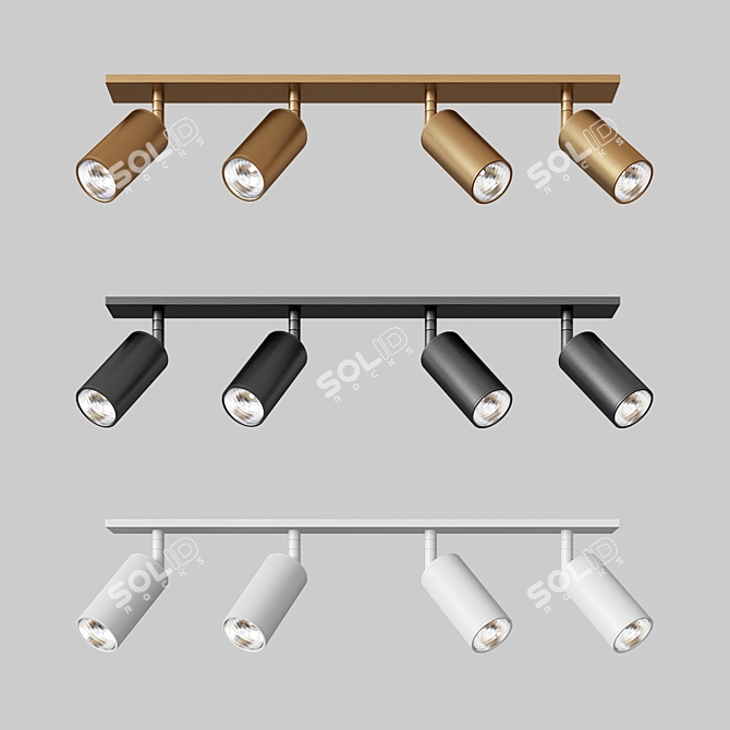 Versatile Indoor Lighting Set: Modern Loft Brass Lights 3D model image 1