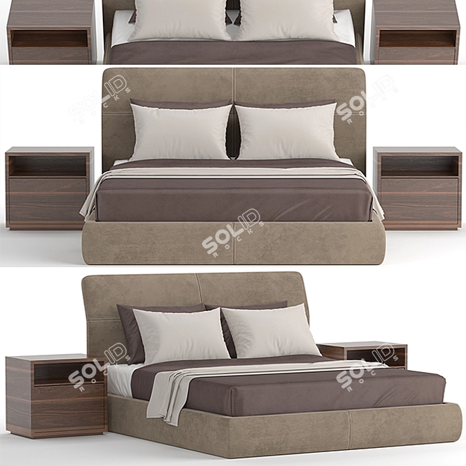 Elegant Poliform Bed: Unwrap UVW, 3DMax 2014 3D model image 1