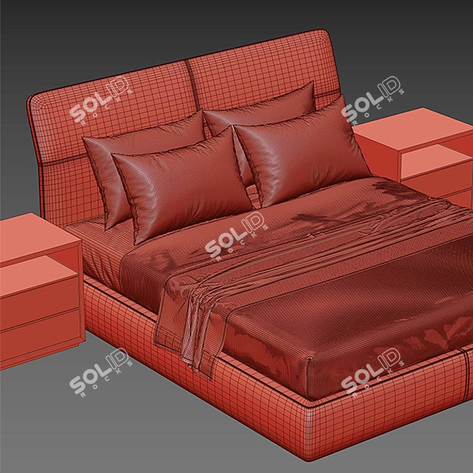 Elegant Poliform Bed: Unwrap UVW, 3DMax 2014 3D model image 3