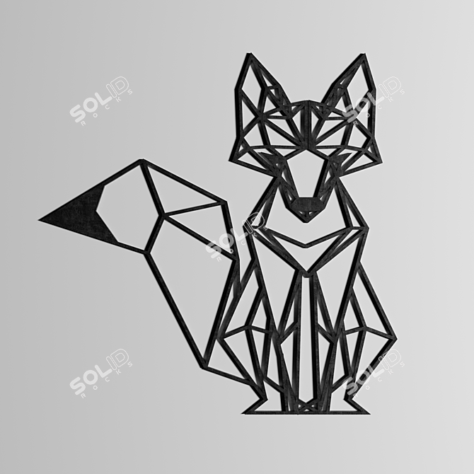 Black Fox Loft Wall Decor 3D model image 1