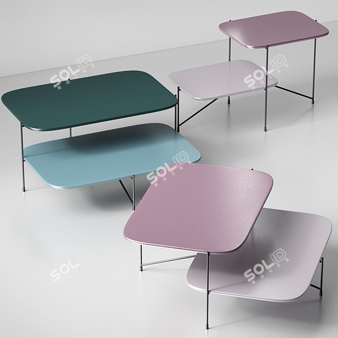 Saba Haiku Tables: Minimalist Elegance 3D model image 1