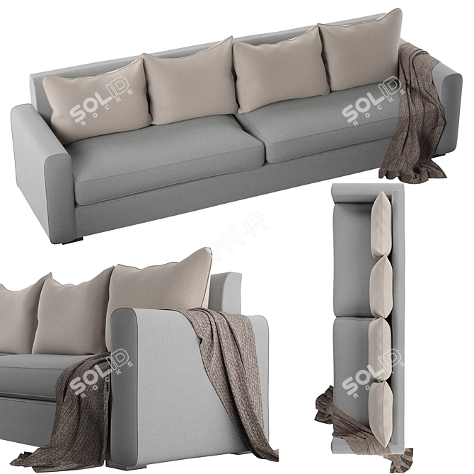 Plaid Accent Sofa: High-Resolution Texture, Open UVs 3D model image 1