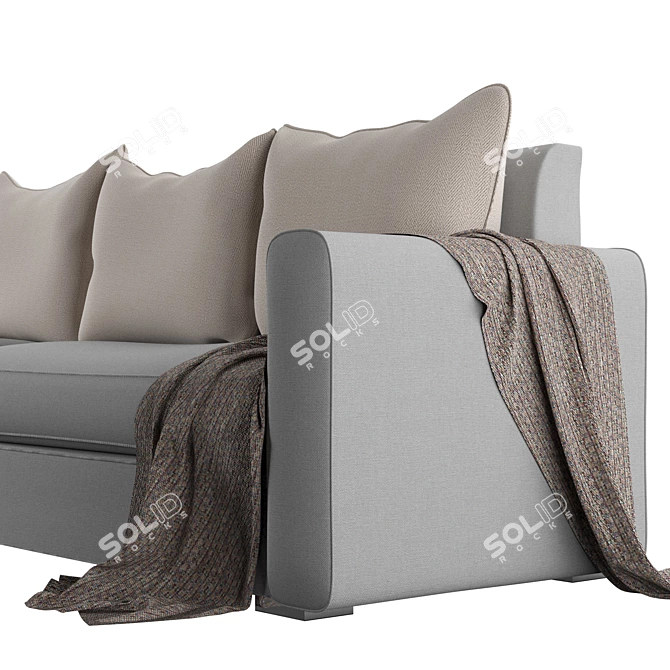 Plaid Accent Sofa: High-Resolution Texture, Open UVs 3D model image 2