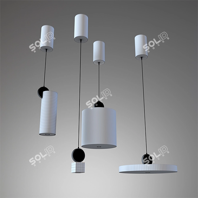 Elegant Crystal Chandelier 3D model image 2