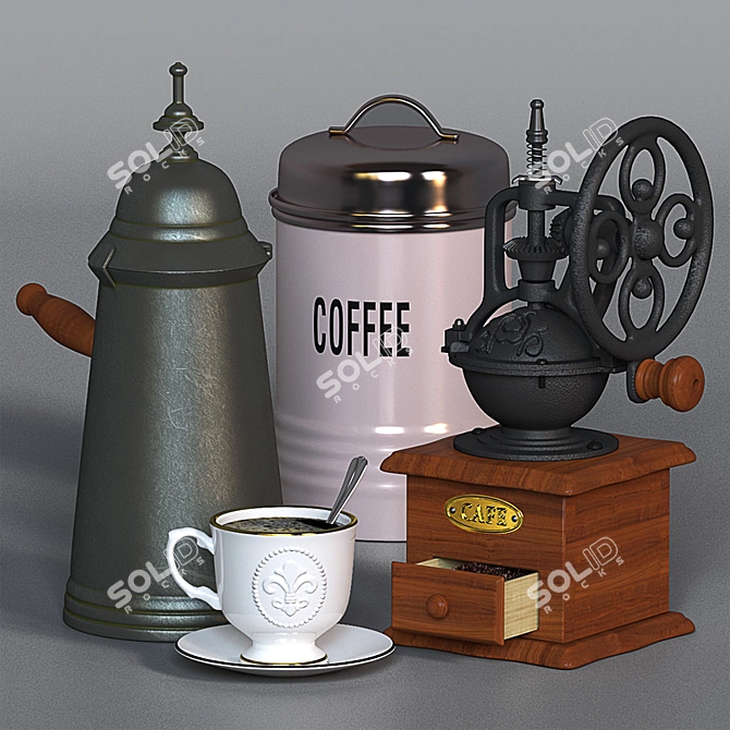 5-Piece Coffee Brewing Set 3D model image 1