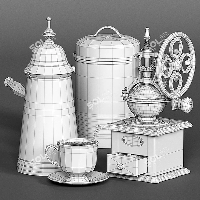 5-Piece Coffee Brewing Set 3D model image 2