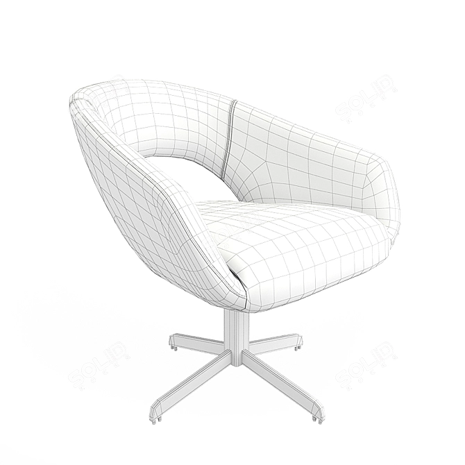 Sleek Modern Leisure Chair 3D model image 2