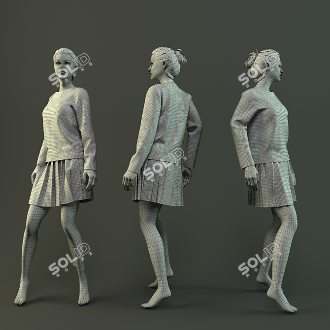 Marvelous Designer Women's Mannequin 3D model image 2