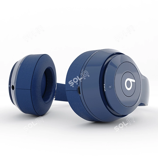 Beats Studio 3 Blue: Premium Smooth Headphones 3D model image 3