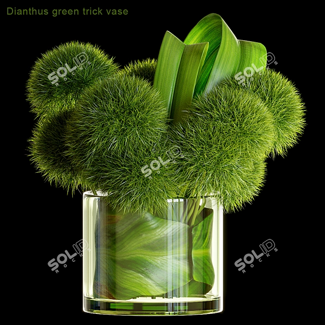 Lush Green Dianthus Bouquet 3D model image 1