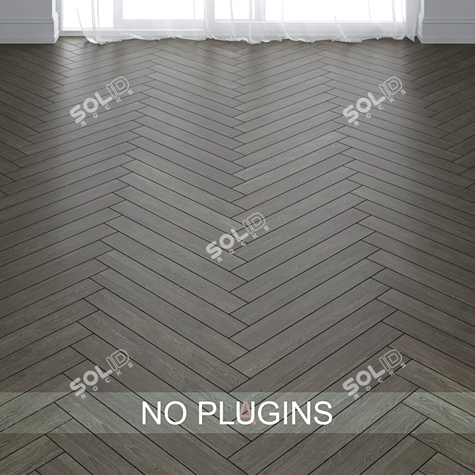 Premium Oak Wood Parquet Tiles 3D model image 1