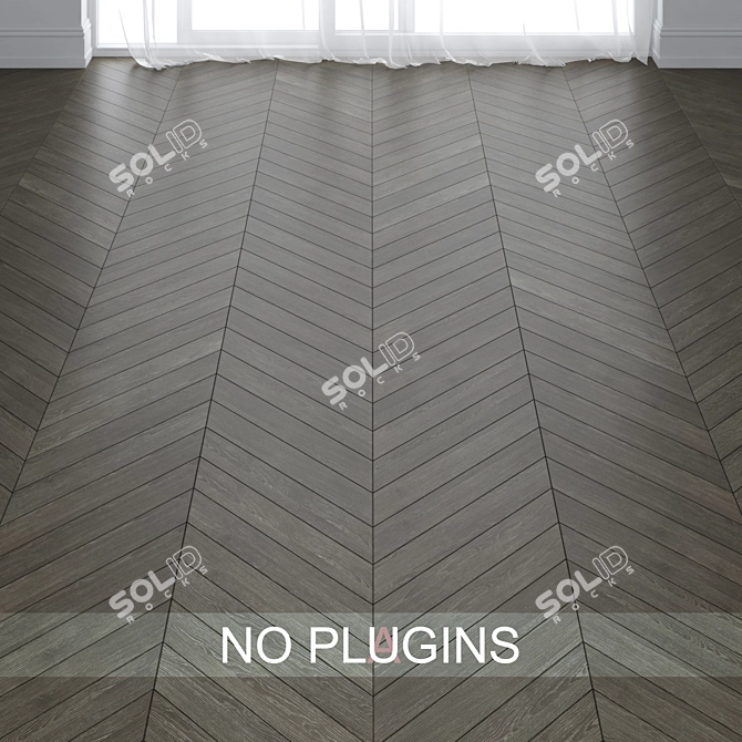 Premium Oak Wood Parquet Tiles 3D model image 2