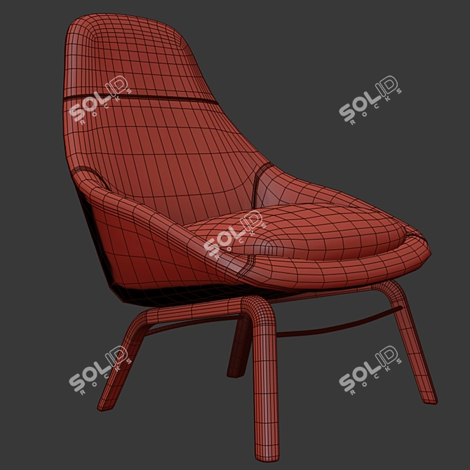 Sleek Field Lounge Chair 3D model image 2