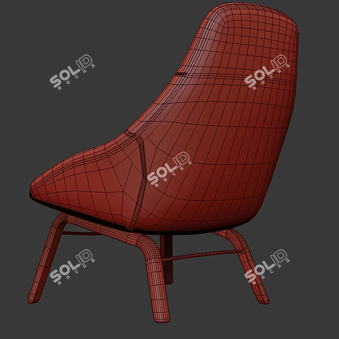 Sleek Field Lounge Chair 3D model image 3