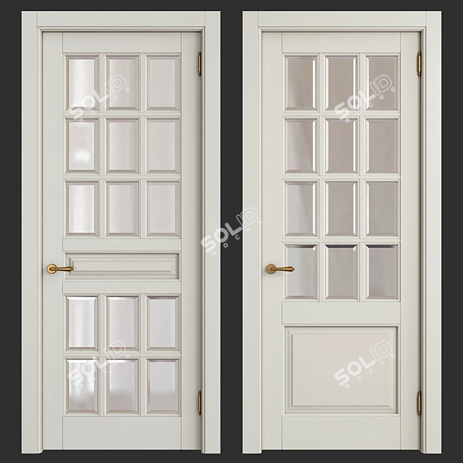 Elegant Classic Interior Doors 3D model image 1