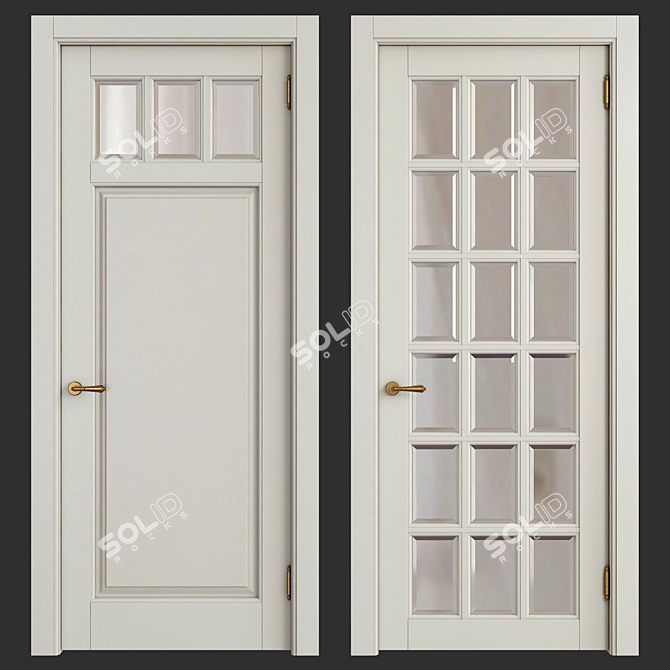 Elegant Heritage Interior Doors 3D model image 1