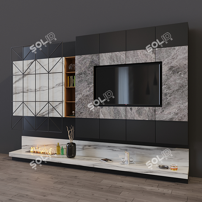 Sleek 38" TV Set 3D model image 2