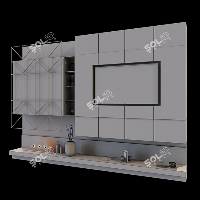 Sleek 38" TV Set 3D model image 3