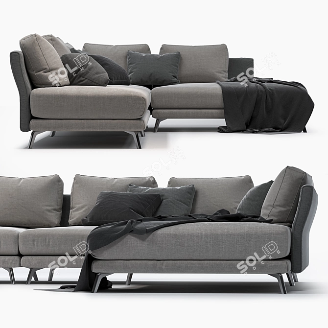 Jesse Ives Velvet Sofa 3D model image 2