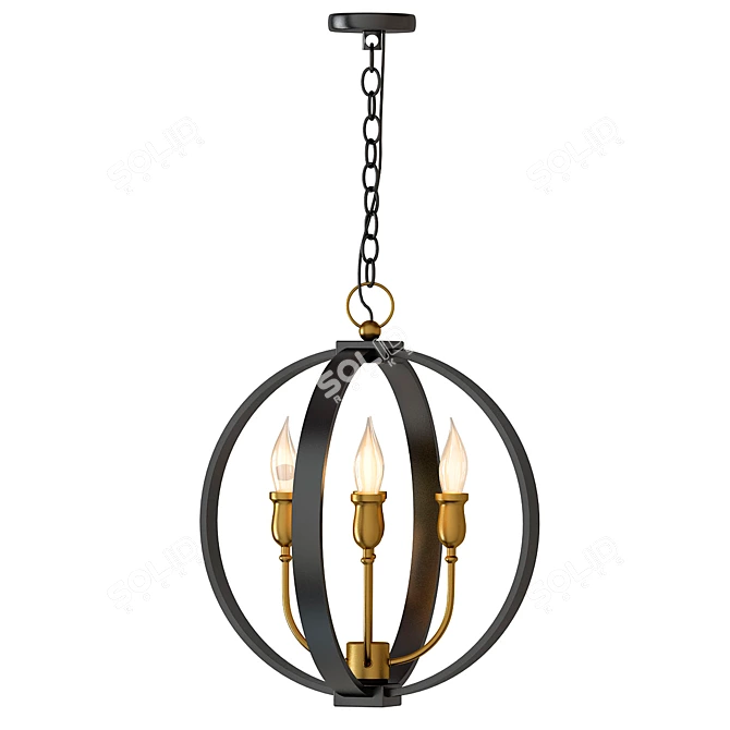 Luxurious Frosted Gold Candles 3D model image 1