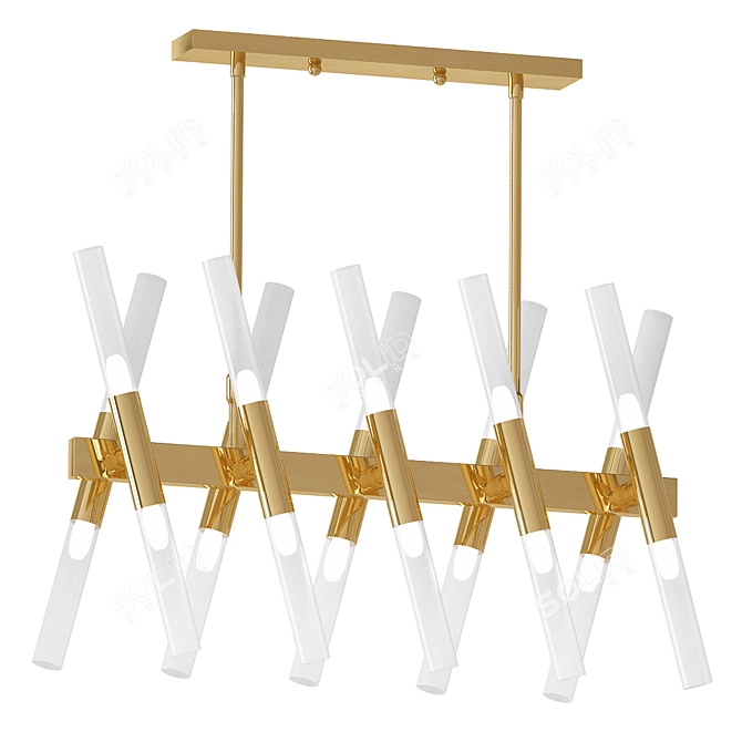 Gilded Rays Pendant Lamp 3D model image 1