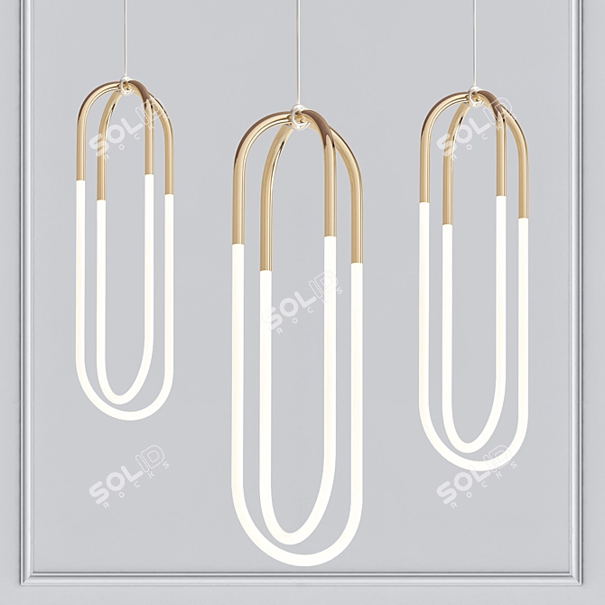 Elegant Double Loop Chandelier 3D model image 1