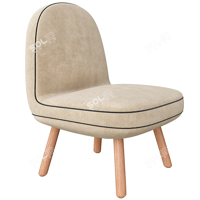 Elegant Fabric Armchair: FANTASIA by Nicola Gallizia 3D model image 1