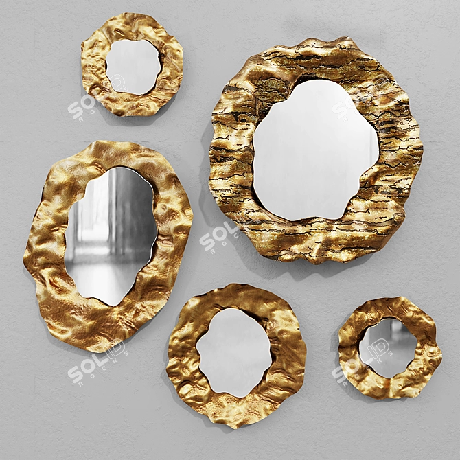 Gilded Nenufar Wall Decor 3D model image 1